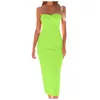 Casual Dresses Ladies Slimfit Vestido Women Sexy Front Strapless Knit Bodycon Dress Sweetheart Backless Slit Bandeau Tube Maxi 2024