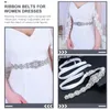 Hair Clips Rhinestone Belt Wedding Dress Pearl Bridal For Gown Accessory Ribbon Sash Women' Belts