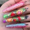 Mélanges 3D Fruit Slices Sticker Polymer Argile DIY DIY DESIGNES SLICE Nail Art Sliders Nails Decor Tips Manucure 240430