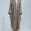 Roupas étnicas dubai abayas para mulheres vestido muçulmano Eid Djellaba jalabiya kimono cardigan peru kaftan manto arabic maúsculo marocain