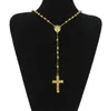 Hot Sell Hip Hop Style Rosary Bead Ciondolo Gesù Collana con strass e chiare collana da 24 pollici uomini da donna Gioielli di moda Whosales1131386