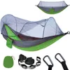 Hängemattencamping-Hängematte mit Mückennetzpop-up tragbare Hängematte Ultraleichte Nylon-Fallschirm-Hängematte mit Baumgurten zum Camping