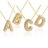 NIEUW 26 Engelse letter ketting koper vergulde True Gold Micro Set zirkoon ballonbrief hanger ketting