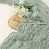 Table Cloth Bali Crepe Runner Tablecloth Wedding Decoration Pleated Cheesecloth Cover Festival Party Sheer Home