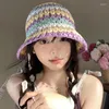 Berets French Elegant Lacet-up-Up Capis creux de paille tissée Femmes Summer Seaside Beach Vacation Protection solaire Soué