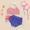 Kledingsets 4 juli Baby Girl Outfits Mouwloze Halter Crop Top Tassel Star Shorts Onafhankelijkheidsdag Kleding