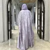 Ubranie etniczne muzułmańska moda w Dubaju Kobiety błyszczące satynowe otwarte kimono abaya saudyjska marokańska kaftan skromny elegancki impreza turecka arabska szata