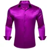 T-shirts masculins Mentes Luxury Shirt Silk Satin Couleur continue rouge vert jaune violet Slim Fit Homme Collit Collit décontracté TOPL2405