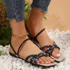Sandals Women's Woven Details Smooth Square Open Toed Summer Shoes Worn In Both Directions Fashionable Outdoor Beach