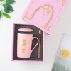 Becher Farbe Glasur Keramik Tasse Geschenkbox Set ein Paar Tassen Hochzeit süßer Kaffee und