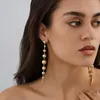 Boucles d'oreilles enveloppe Niche Design Creative Bead Perle Triangulaire Cone Pendeur pour les femmes Bijoux de gland polyvalent à la mode à la mode simple