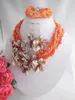 SPRZEDAŻ KODEKÓW NA NETOCHACJA !! Afrykańskie ślubne różowe koraliki płatkowe koralowce z bransoletą i kolczykami dla kobiet 20 ”