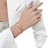 Seiko Edition Original Tiffins Boutique V Gold High Edition Double T Bracelet plaqué avec Fashion d'ouverture d'ouverture de Sky Star Full Star Ord White Beimu Turquoise 18K