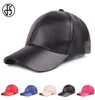 Summer Pu Leather Hat Black Red White Bone Baseball Cap för män unisex Snapback Women Golf Caps Custom Gorra Trucker Hats5626999