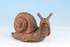 Decorative Figurines Netsuke Chinese Boxwood Handwork Snail Statue Tea Pet Fengshui Art Deco