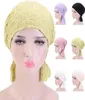 Nouvelles femmes bulles coton chapeau extensible chimio cancer capuchon de couleur solide bonnet élastique bonnet turban couverture de couverture de couverture de casque 878569744