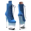Chaussures de danse 20cm / 8 pouces holographiques supérieure moderne sexy de nuit pole haute plate-forme talon bottines de cheville féminine 705