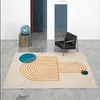 Nordic Modern Minimalist Oturma Odası Halı Honal Stainessant Lüks Yatak Odası Halı Ev Dekorasyonu Kabarık Square Vortex 240419