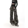 American Retro High Street Casual Overalls Camouflage Lose Wide Leghose für Frauen Y2K HipHop Cargo Grunge Baggy Hosen 240423