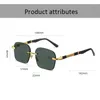 Sunglasses Crystal Stone Man Business Rimless Glass Sun Glasses Woman Polygon Mineral Lens Vintage Anti Scratch Driver's Shade