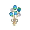 Brooches Natural Crystal Pearl Advertising Balloon Bouquet Brooch Simple Fashion High-end Lady Pin Elegant Dress Coat Jewelry Gifts