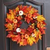 Fleurs décoratives Couronne de porte de porte d'automne Décoration d'automne pour la maison Garlande artificielle de baies de citrouille d'Halloween de Pâques