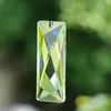 Decoratieve beeldjes 75 mm Duidelijke rechthoekige kristal prisma gefacetteerde hangende sieraden zonnecatcher glas kunst kunst kroonluchter accessoire buitentuin