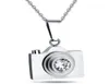 Titanium Steel Camera Necklace Retro Black Blue Silver Rostfri Camera Pendant Men039S Women039S Student Jewelry3169145