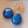 Kolczyki Dangle Fashion Ciemnoniebieski Obeltness Lapis Lazuli BEAD Gold Hoop Casual Minimalist Bridal Ear Cuff Stud Kobiety
