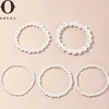 Strand Obega 5pcs Elastic Immitation Pearl Braclet Ensemble pour les femmes Bracelet Bridal Stretch Bracelet Bijoux de fête en soirée