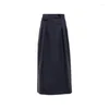 SAIRS FENLORAS FILED PLARD SKIRT LEISURE Comuting Office de cintura alta Lady Midi Jupe Spring 2024