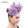 Berets Wedding Haar Zwart Fascinator Millinery Hoeden Bruid Elegante hoofdband Fedora Marry Event Hoofdtooi voor damesfeest