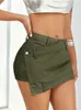 Women's Shorts Y2K High Waist Design Feeling Denim Wrapped Hip Spicy Girl Style Summer Irregular Splicing Slimming Pants