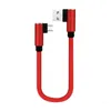 25 cm USB till typ C Micro USB Kort laddningskabel armbåge 90 graders USB C Micro Cable 2.4A Snabb laddningskabel för Samsung Huawei