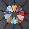 Подвесные ожерелья естественный чистый кварцевый содалит бирюзовый сердечный сердечный