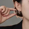 Hoop Earrings 925 Sterling Silver Geometric U-shaped Ear Buckle Women's Smooth Retro Versatile Fashion Jewelry