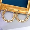 Voel gewoon 2020 NIEUW Design Vintage Chain Hoop Earring For Women Big Gold Silver Color Round Brincos Sieraden Vrouwelijke statement Gift9075992