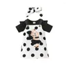 Vêtements Enfants Baby Girl Vêtements de fille à manches courtes Rabot Ribbed Bear Global Robe Suspender Jupe Set Spring Summer Tenue