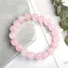 JD Natural Stone Pink Quartz Crystal Amethist Fluorite kralen armbanden Women Sweet Reiki Healing Energy Strand Bangles Sieraden 240423