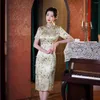 Etnische kleding Hoge kwaliteit Echte zijde Qipao Cheongsam Top rok Chinese traditionele avondjurk Temperamenthuls High-end slijtage