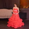 Casual Dresses Bridal Ruffled Tulle Dress 2024 Women Maternity Dressing Gowns Long Party Po Shoot Prom Custom Made