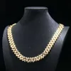 Hot Sales 925 Colar de prata esterlina 15mm 18k Branco Braadado VVS Moissanite Iced Out Miami Cuban Link Chain