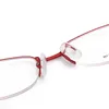 Sunglasses Frames Metal Acetate Mix Glasses Frame For Women Half Eyeglasses Prescription Lady Oval Optical Pink Red Black Eyewear