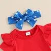 Наборы для одежды рожденные девочки для девочек 4 июля наряды с короткими рукава