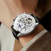 Olevs montres pour hommes Automatique mécanique montre imperméable Hollow out noctiucent squelette refouler la montre-bracelet mâle 240419