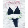 Swimwear Women Sexy Women Mini Thong Néon Bikini MAISON FEMME Deux pièces Set High Leg Cut Bather Bathing Full nage