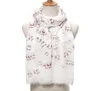 new christmas bird print scarf shawls women long soft christmas snow pattern wrap scarves hijab 4 color 3142652