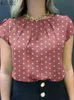 Damenblusen Hemden 2024 Sommertunika Tops Zanzea Damen Kurzärmeled Polka Dot Hemd Arbeit Hemd Casual Oneck Blusas Damen Chemical Nicht -Druckmittel