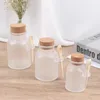 Storage Bottles 100g/300g Round ABS Scrub Bath Salt Bottle Face Cream Mask Powder Cosmetics Jar Cork Container With Wood Spoon Plastic Small