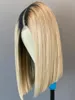 Bob Lace Front Wigs Full Lace Wigs 1B613 Blond Color Straight Middle Part Pre Plucked Natural Hairline for Baby Hair8961830